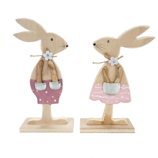 Velikonoční dřevěný králíček - 2 varianty 1