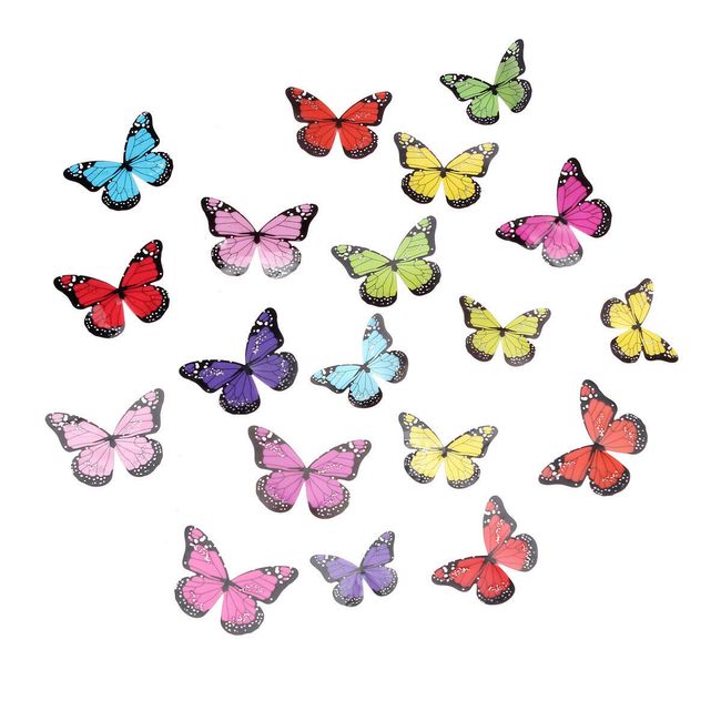 Sada 3D barevných motýlků na zeď 1