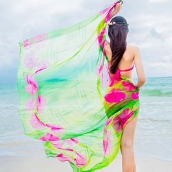 Pareo za plažu s velikim cvjetnim motivima - 3 boje