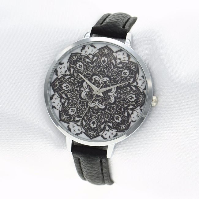 Dámské hodinky s úzkým páskem - mandala 1