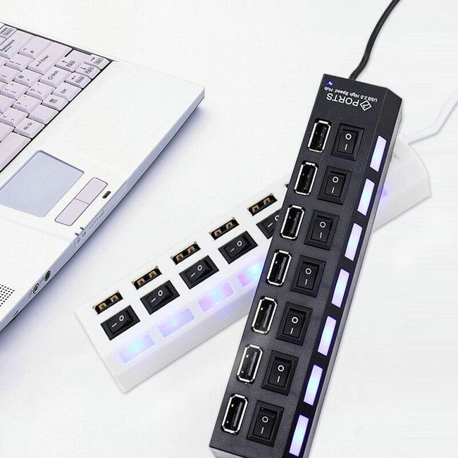 USB HUB s sedmimi priključki - dve barvi 1