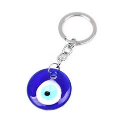 Jednoduchý přívěšek na klíče s modrým okem 