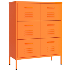 Шкаф с чекмеджета оранжев 80 x 35 x 101,5 cm стомана ZO_336147-A