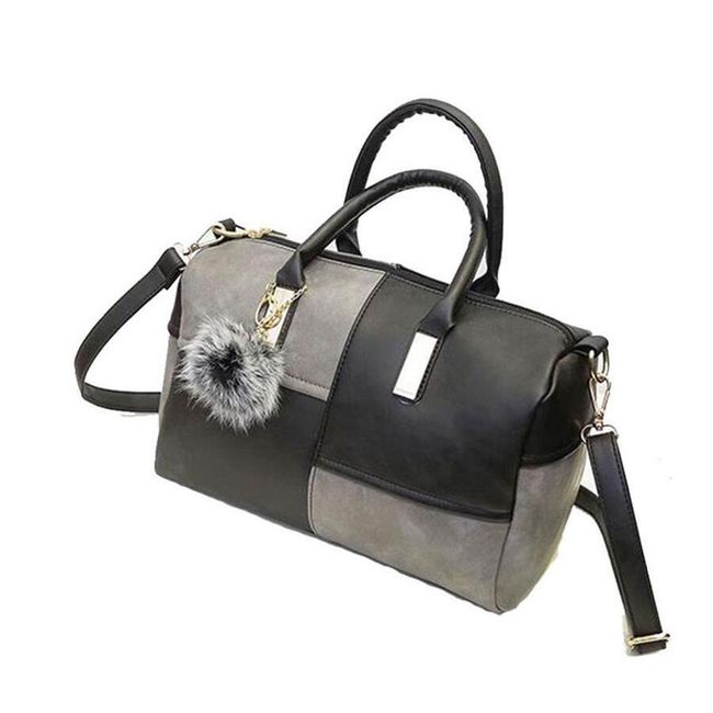 Дамска чанта в интересна двуцветна комбинация - сиво-черно, Цвят: ZO_226590-BLACKSEDA 1