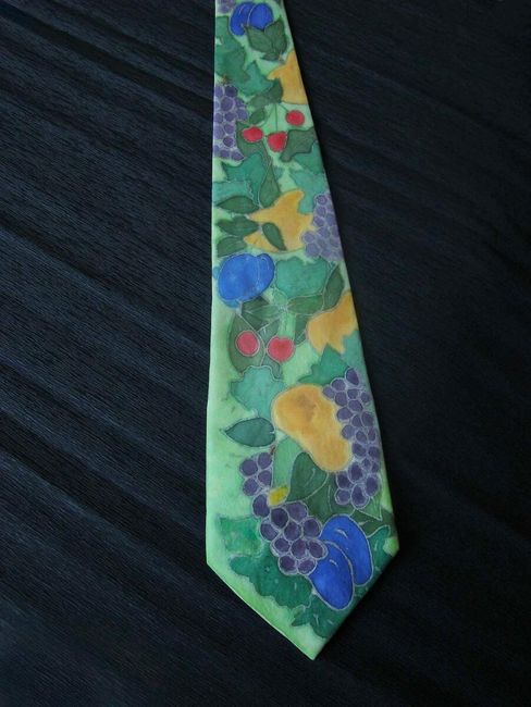 Hedvábná ručně malovaná kravata Sklizeň 1