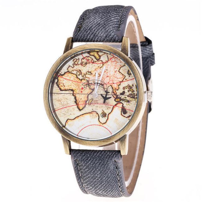 Zegarek z mapą świata na tarczy 1