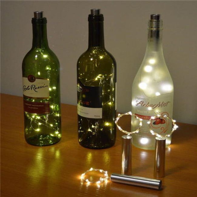 LED lánc parafa utánzattal egy üvegben 1