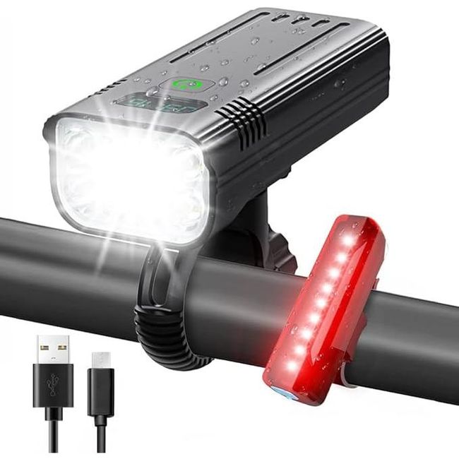 Přední a zadní světla na kolo, Victoper, 8LED, vodotěsné, USB dobíjení, 5 režimů ZO_188526 1