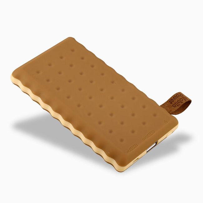 Banca de putere de design cu cablu de alimentare - biscuit 1