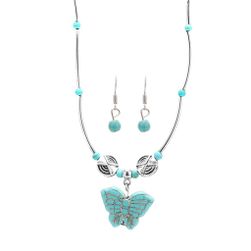 Ogrlica i naušnice - Plavi leptir