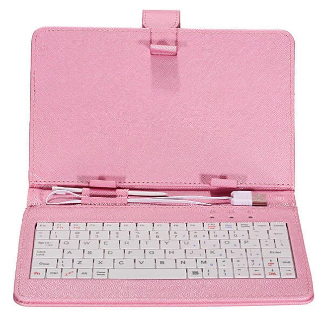 Pouzdro na tablet s USB klávesnicí pro 7″ tablety - světle růžová 1