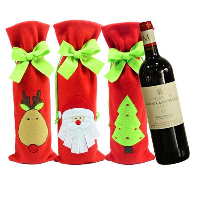 Szövet boros táska - karácsonyi motívumok 1
