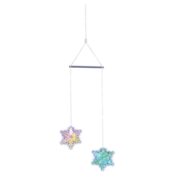 Viseča dekoracija z LED lučkami Snowflake, višina 75 cm ZO_98-1E9205