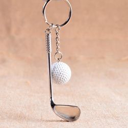 Klíčenka s golfovou holí a míčkem