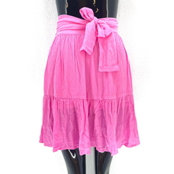Spódnica damska z paskiem tekstylnym - różowa, Rozmiary XS - XXL: ZO_475a3888-2511-11ed-9485-0cc47a6c9c84
