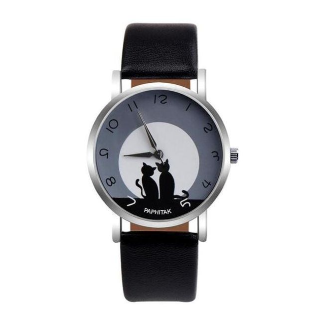 Damski zegarek z zakochanymi kotkami - 12 kolorów 1