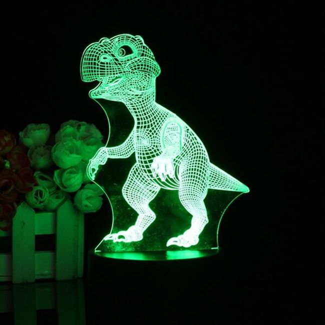 3D LED lampica - veseli dinosaurus 1