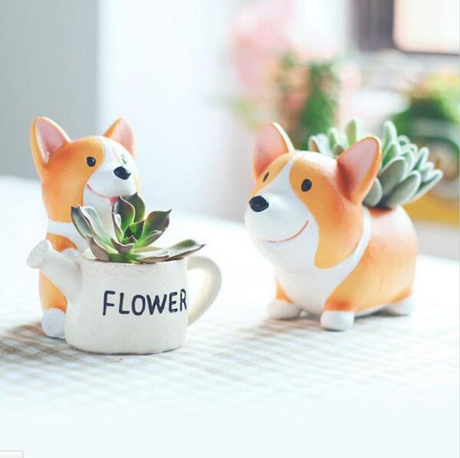 Ghivece de flori drăguțe în formă de câini - 2 tipuri 1