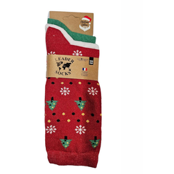 Sada 3 párov ponožiek Leader - vianočná edícia, snehové vločky, veľkosti obuvi: ZO_254770-43