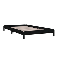 Stohovatelná postel černá 90 x 200 cm masivní borovice ZO_820396-A