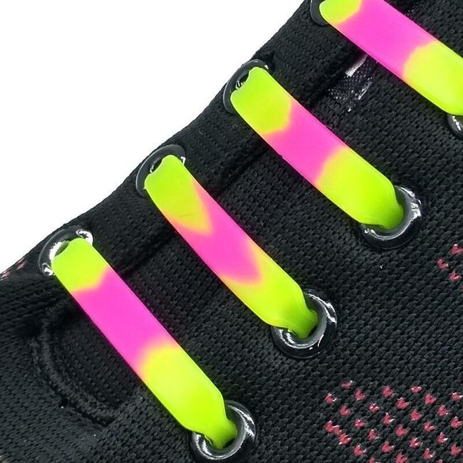 Farebné silikónové šnúrky do topánok - 12 kusov 1