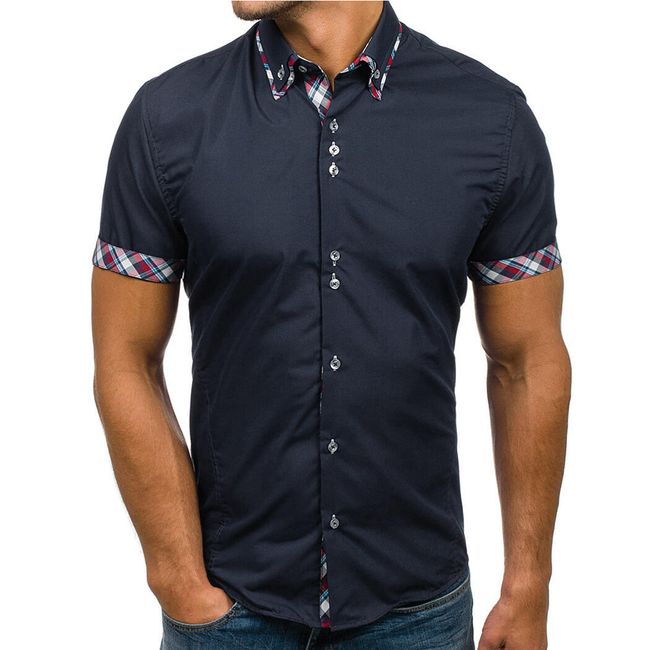 Мъжка риза с къси ръкави - 4 цвята 1