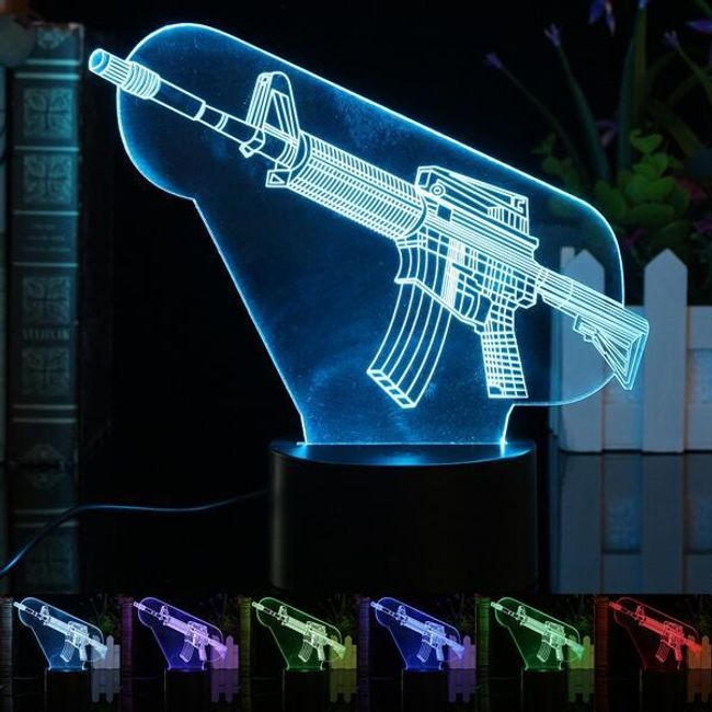 3D stolní lampa s motivem zbraně 1