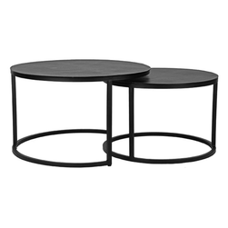 Črne kovinske okrogle mizice v kompletu 2 kosov ø 75 cm Grand - ZO_268430