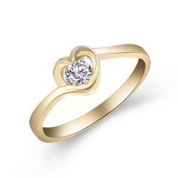 Prsten sa srcem i kamenom - 6 veličina
