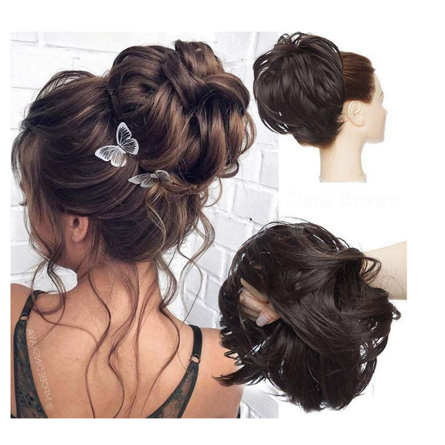 Treska Messy Bun z gumką, ciemny brąz ZO_239116 1