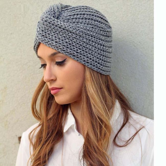 Dámská pletená čepice ve stylu turbanu - 8 barev 1