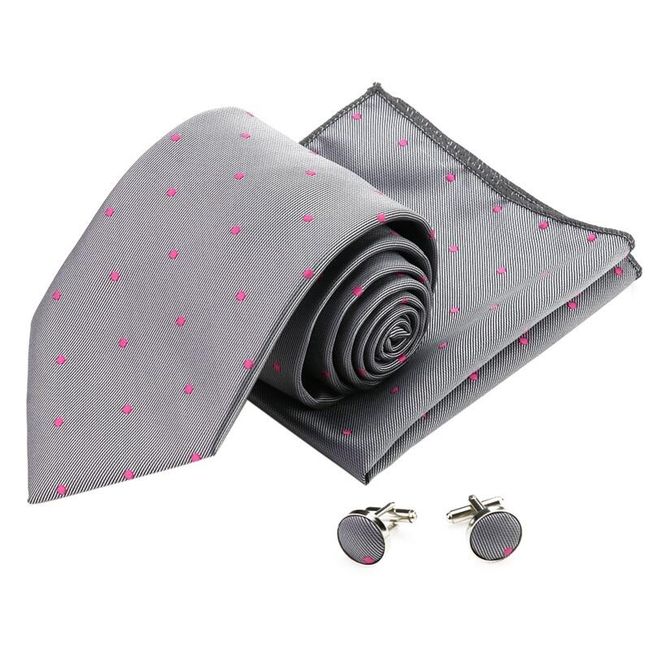 Komplet męski - krawat, guziki, chusteczka 1