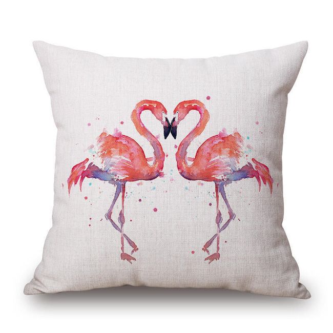 Prevleka za blazino s flamingom - 45 x 45 cm 1