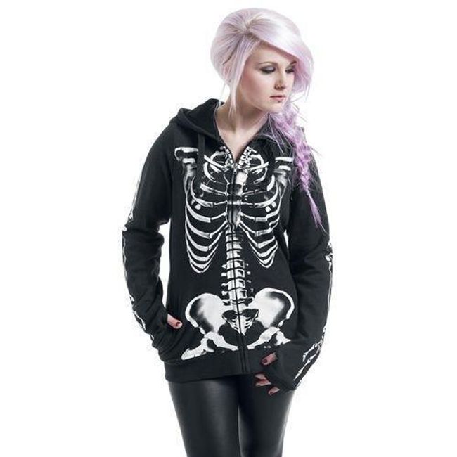 Bluza w stylu punk ze szkieletem 1