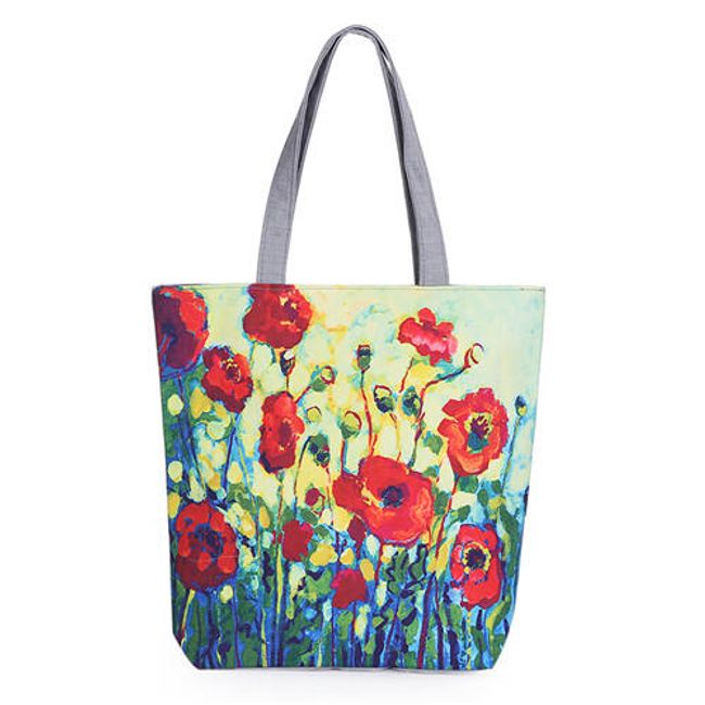 Dámska farebná taška s kvetinami 1