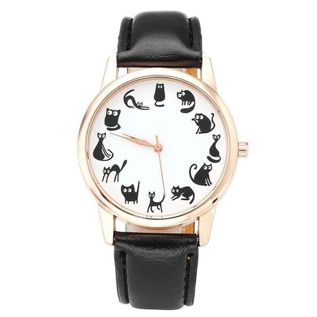 Damski zegarek z czarnymi kotkami 1