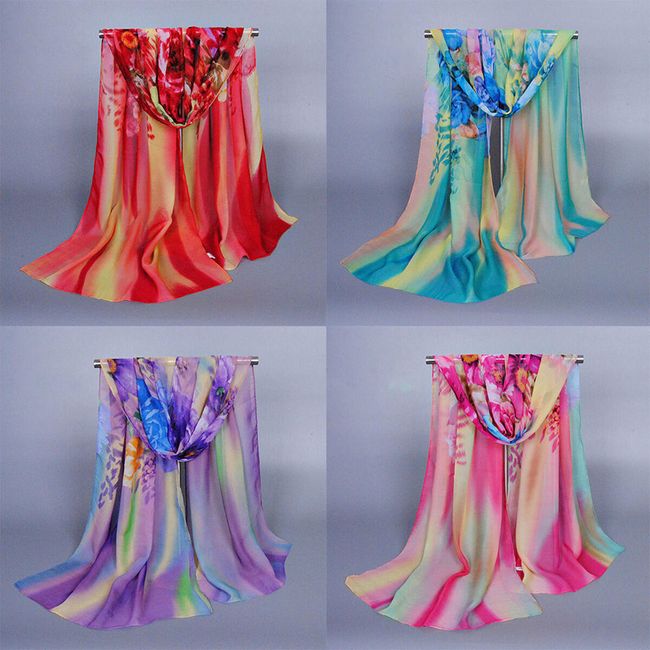Dámský šátek v květinovém designu - 160 x 50 cm  1