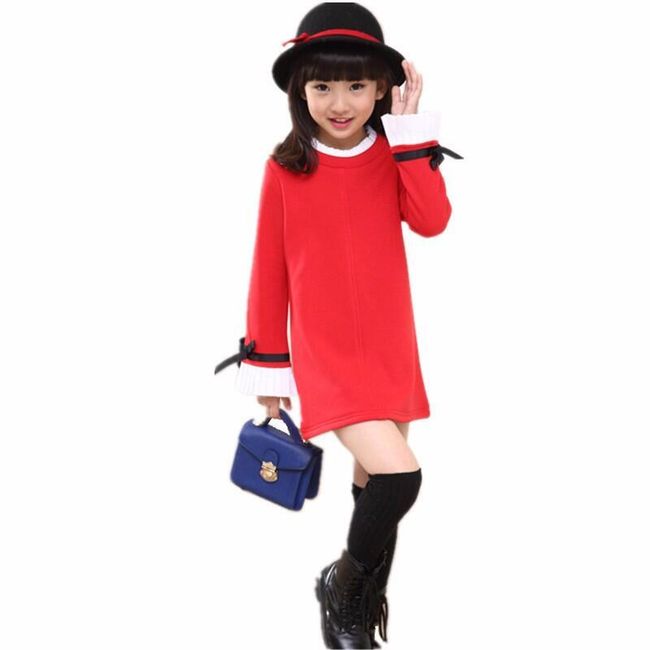 Dievčenské šaty s volánovými rukávmi - 3 farby 1