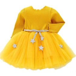 Dievčenské šaty WM152 veľkosť 110, farba: ZO_222984-ZLU