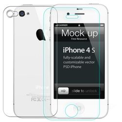 Elülső és hátsó átlátszó edzett üveg iPhone 4s készülékhez