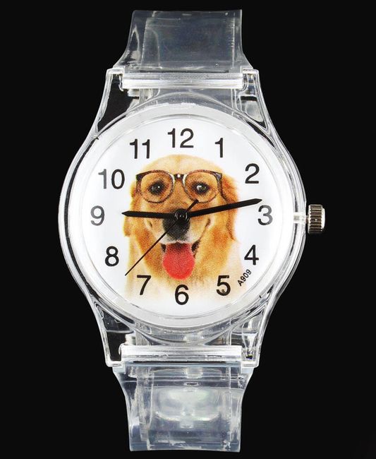 Дамски часовник с картинка на куче в циферблата 1