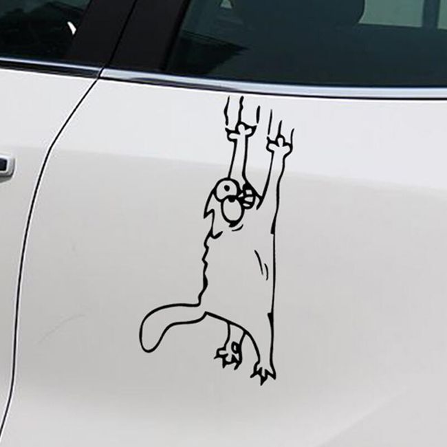Смешен стикер за автомобил - котка 1