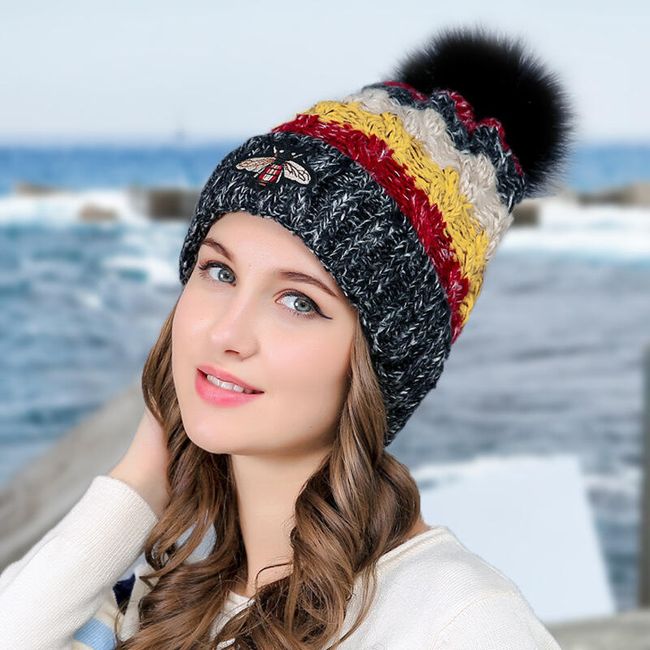 Pisana kapa s pompom 1