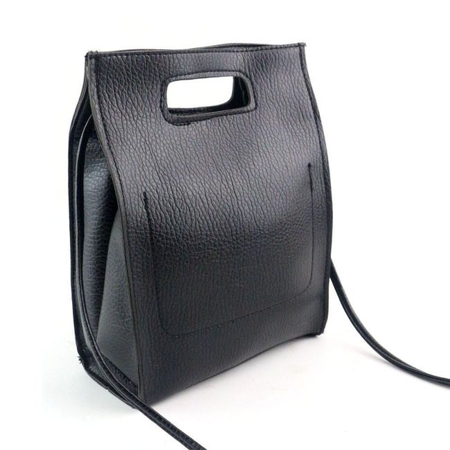 Dámska taška s popruhom cez rameno a pútkom - čierna 1