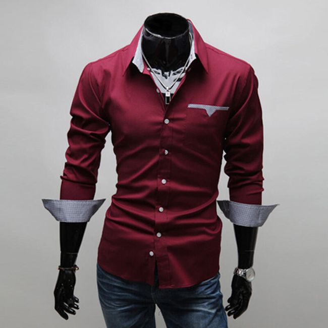 Pánská košile v ležérním stylu s různou barvou vnitřní strany 1