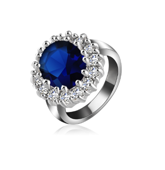 Prsten s výrazným modrým kamenem 1