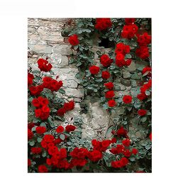 DIY obraz s růžemi - 50x40 cm