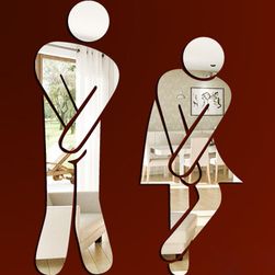 Zrcadlová nálepka na WC a koupelnu - 6 variant