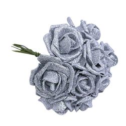 10 kom svjetlucavi pjenasti ruža buket umjetnog cvijeća vjenčani ukras Cvijet ruža ukras doma Flores lažni cvijet ruže SS_4000241073881