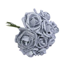 10Pcs Glitter Foam Rose Sztuczne kwiaty bukiet ślubny dekoracja kwiatowa Róża dekoracja domu Flores Fake Rose Flower SS_4000241073881